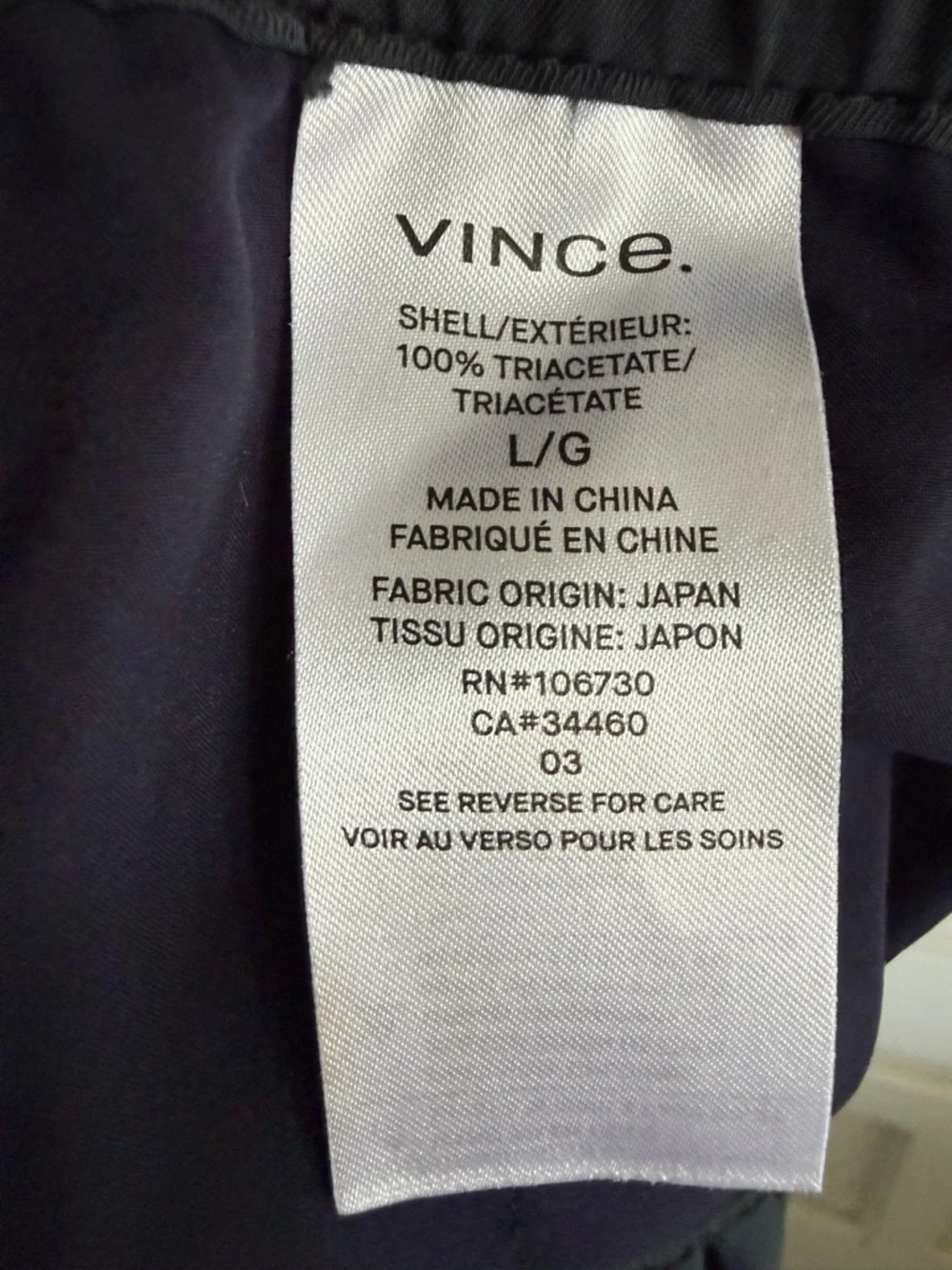 NWT Vince Blue Pants Tie Front Wide Elastic Drawstring Flowy Women’s Size Large